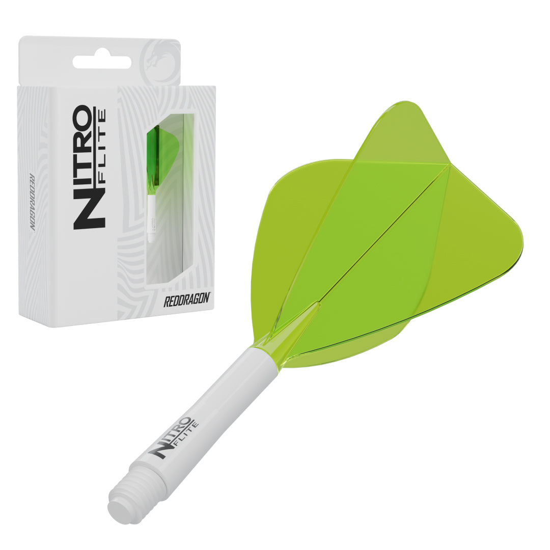 Red Dragon Nitro Flite Kite intermediate with white stem and yellow flight, with retail packaging