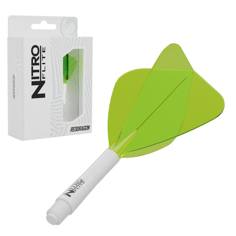 Red Dragon Nitro Flite Kite intermediate with white stem and yellow flight, with retail packaging
