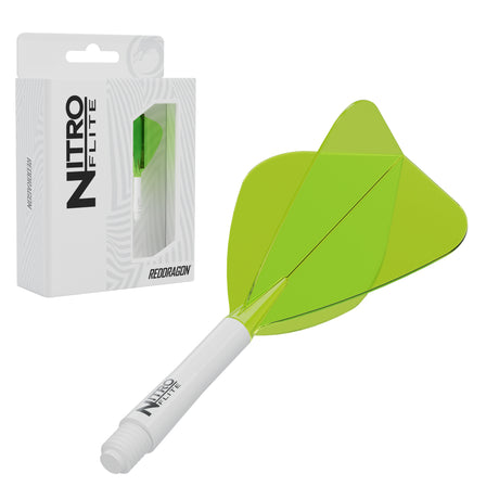 Red Dragon Nitro Flite Kite medium with white stem and yellow flight, with retail packaging