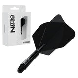 Red Dragon Nitro Flite No.6 short with black stem and black flight, with retail packaging