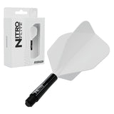 Red Dragon Nitro Flite No.6 short with black stem and white flight, with retail packaging