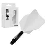Red Dragon Nitro Flite No.6 medium with black stem and white flight, with retail packaging