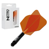 Red Dragon Nitro Flite No.6 medium with black stem and orange flight, with retail packaging