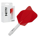 Red Dragon Nitro Flite No.6 intermediate with white stem and red flight, with retail packaging