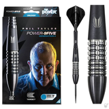 Phil Taylor Power-9Five darts packaging with darts on a white background