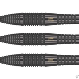 Three black darts with gold accents on a white background