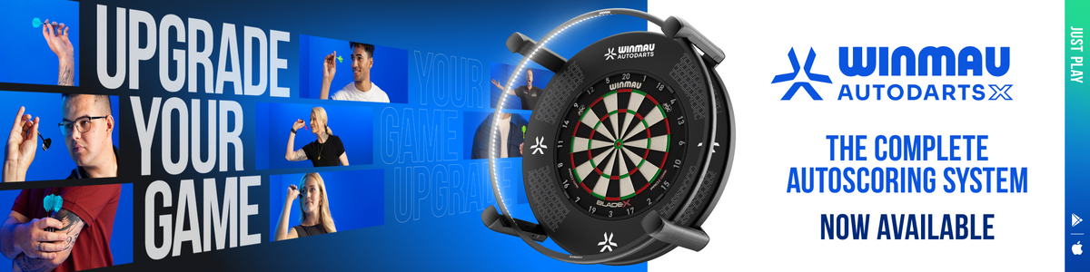 Winmau Autodarts X automatic scoring system now available 4:1 web banner