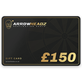 ArrowHeadz £150 darts gift card, black and gold gift voucher