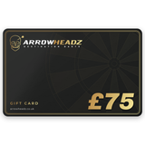 ArrowHeadz £75 darts gift card, black and gold gift voucher