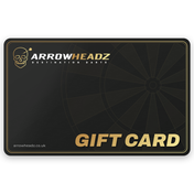 ArrowHeadz darts gift card in black and gold, digital gift voucher