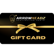 Darts gift card full view with gold ribbon on black background, ideal present for dart players and enthusiasts