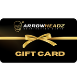 Darts gift card full view with gold ribbon on black background, ideal present for dart players and enthusiasts