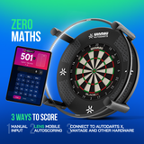 Autodarts zero maths scoring with three ways to score: manual input, Lens mobile autoscoring and Autodarts X hardware