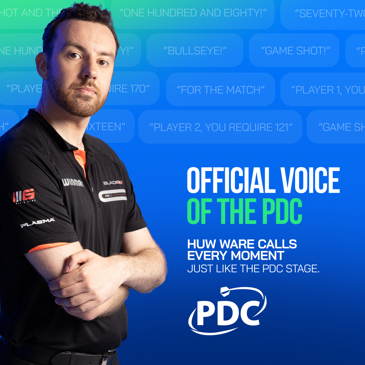 Huw Ware, official voice of the PDC, included as the premium caller with Autodarts Plus