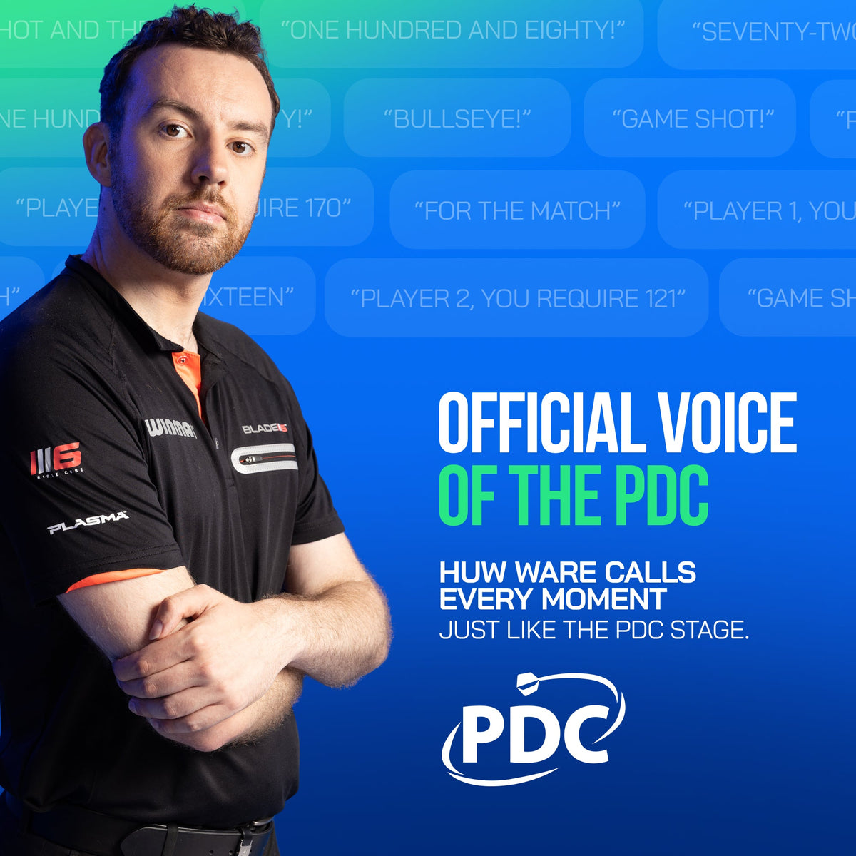 Huw Ware, official voice of the PDC, included as the premium caller with Autodarts Plus