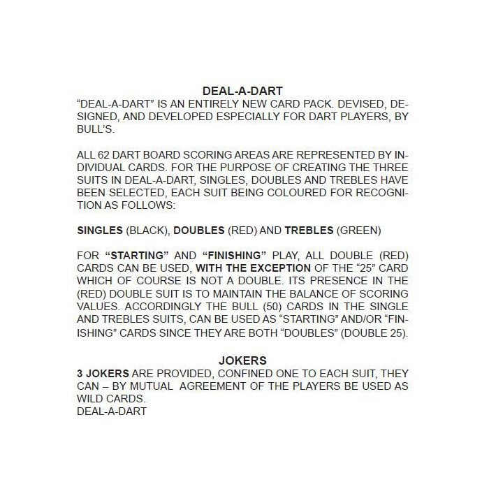 Bull's NL - Deal-A-Dart Playing Cards