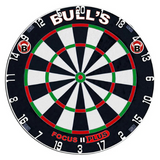 Full view of professional dartboard with ultra thin wiring and crisp scoring zones, isolated on white background