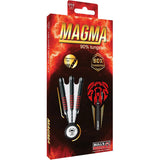 Angled retail box showing 90% tungsten darts set with black and red grip, machined tips, and included dart flights