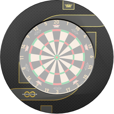 Bull's NL Advantage 8 surround shown with an Advantage 8 dartboard fitted