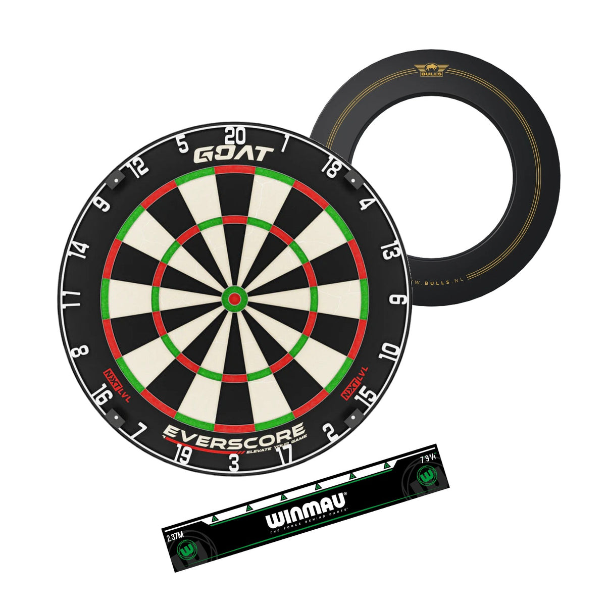 Complete Darts Setup Bundle - Everscore + Advantage Gold Surround + Green Oche Line