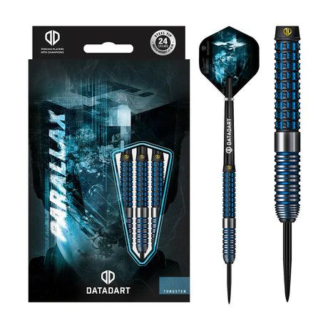 90% tungsten darts in retail packaging with close-up of radial cut grip, steel tip, and assembled dart featuring textured barrel