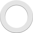 Top-down view plain white dartboard surround ring isolated on white background, dartboard protector accessory