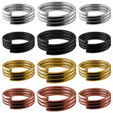 Twelve dart shaft spring O-rings in silver, black, gold, and bronze, isolated on white, full view for shaft retainer setup