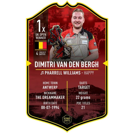 Ultimate Darts Dimitri Van Den Bergh Card - 37 x 25 cm collectible