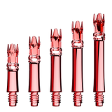 L-Style L-System spare shafts in Clear Red shown across the length range