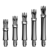 L-Style L-System spare shafts in Clear Black shown across the length range
