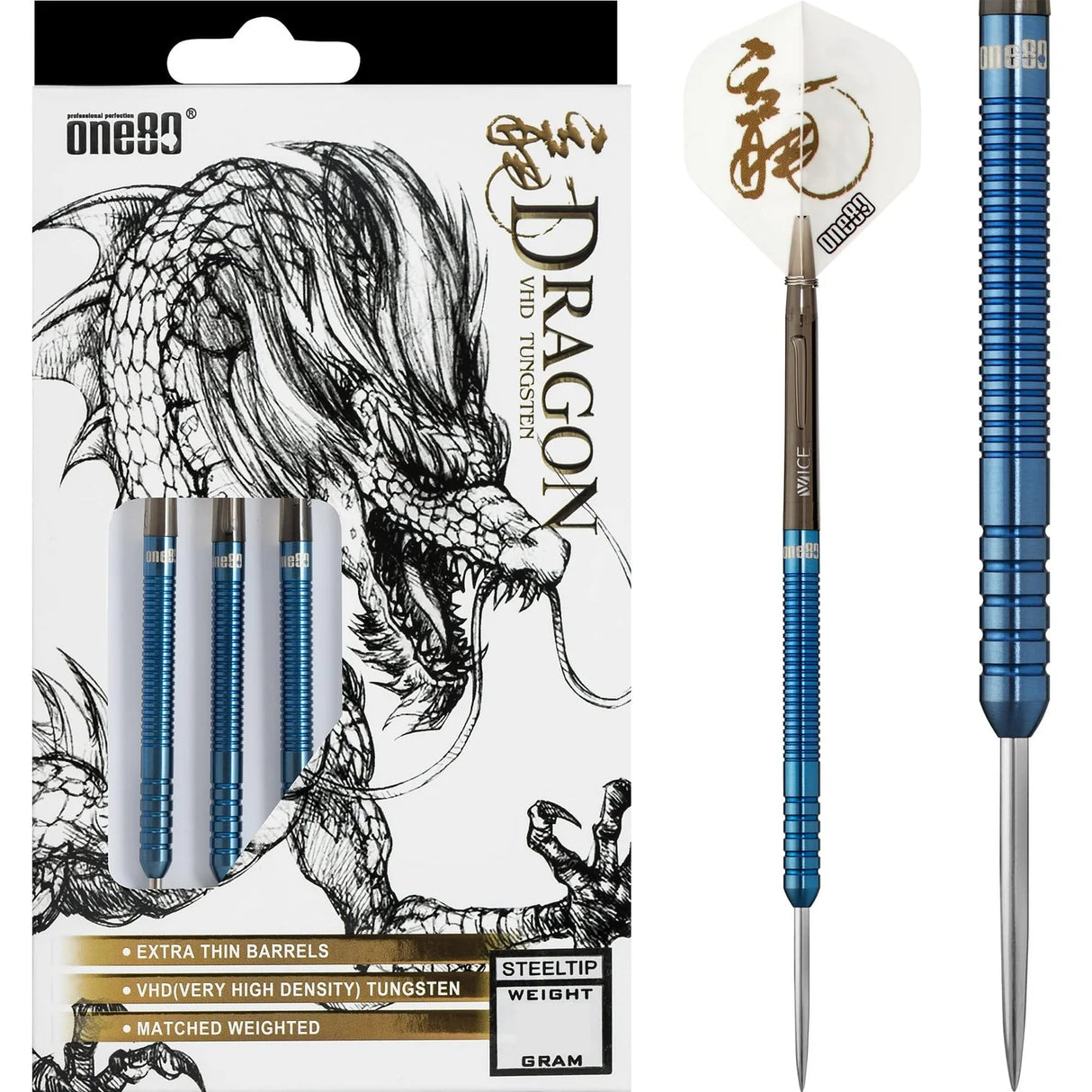 One80 - Ice Dragon Blue - 90% VHD Tungsten Darts