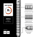 Mission BLUPRNT SKTCH 90% tungsten darts - grip rating and barrel profile