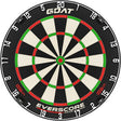 Professional bristle dartboard full front view, isolated on white, clear double and triple rings, crisp high-contrast segmented design