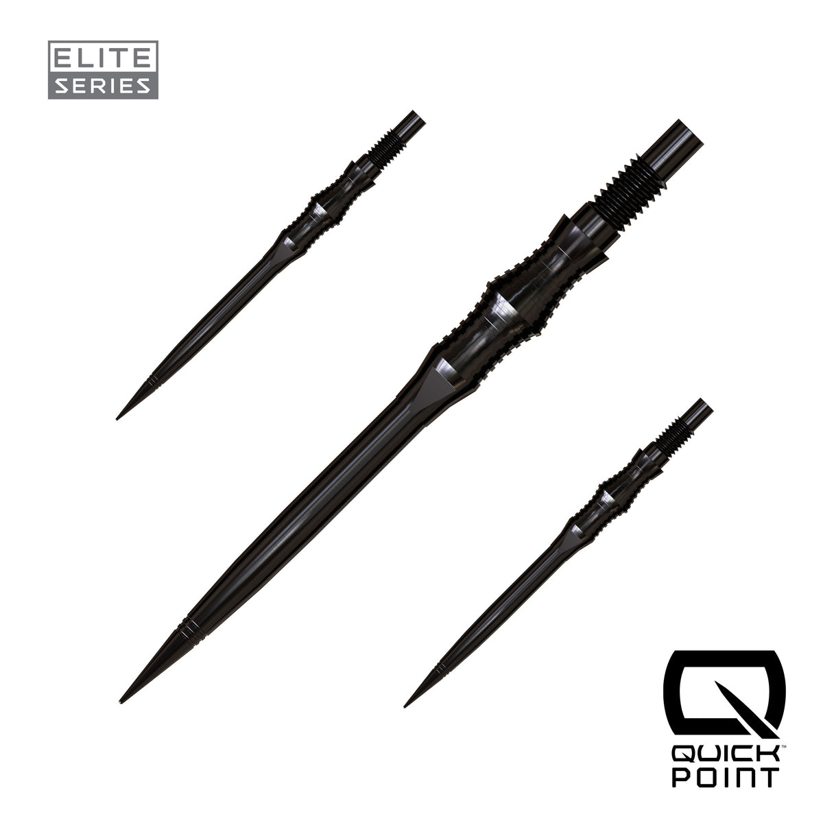 Harrows Apex Spire Elite Series Quick Points in black, 35mm, set of three