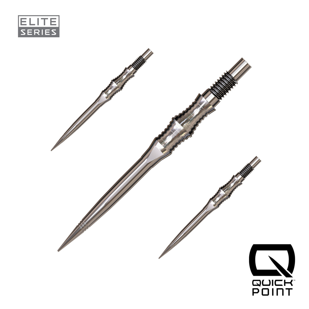 Harrows Apex Spire Elite Series Quick Points in silver, 30mm, set of three