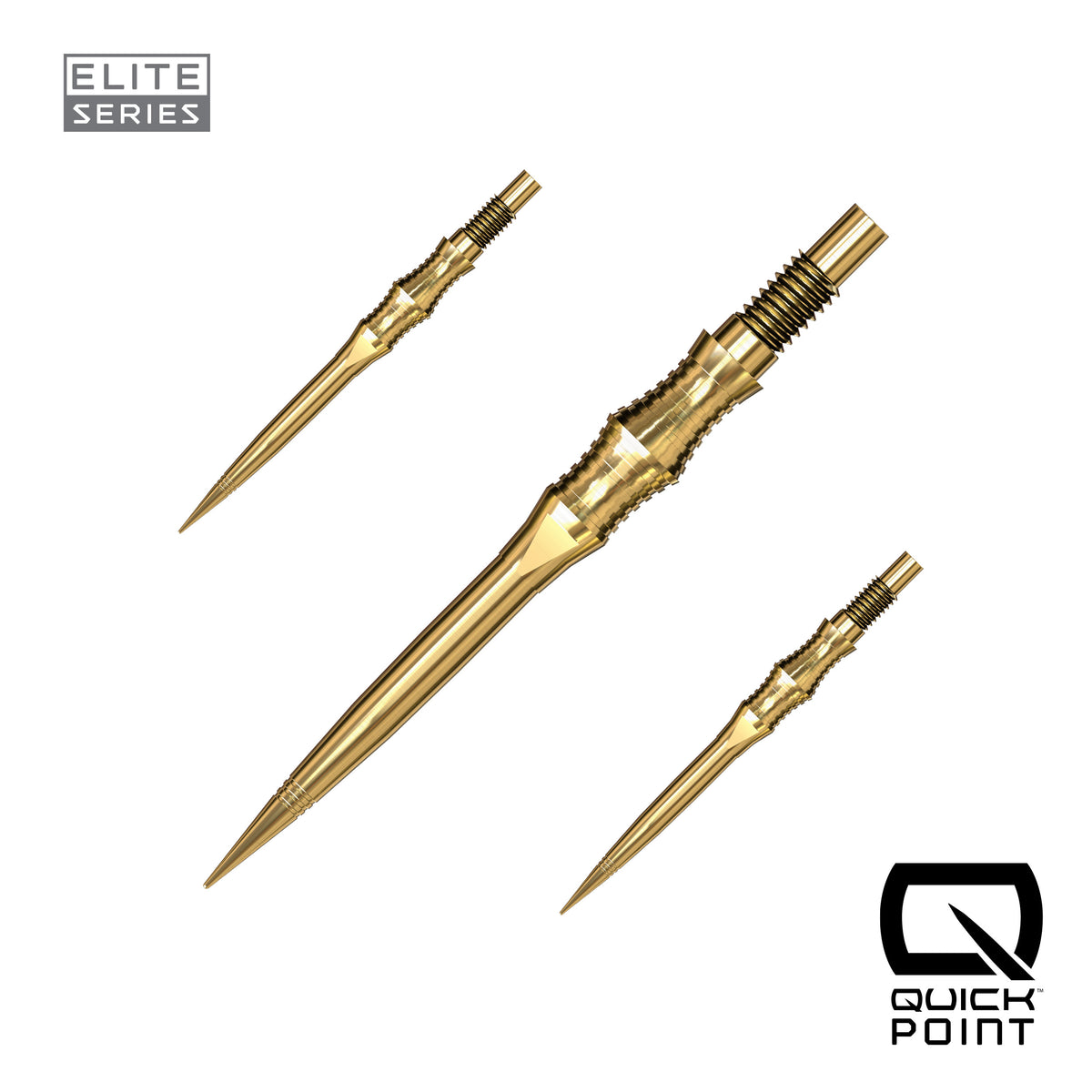 Harrows Apex Spire Elite Series Quick Points in gold, 30mm, set of three