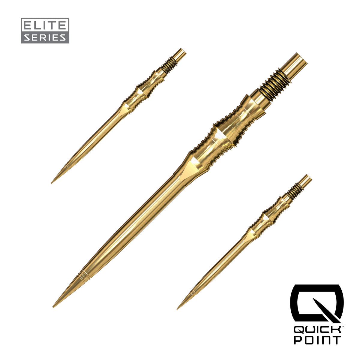 Harrows Apex Spire Elite Series Quick Points in gold, 35mm, set of three