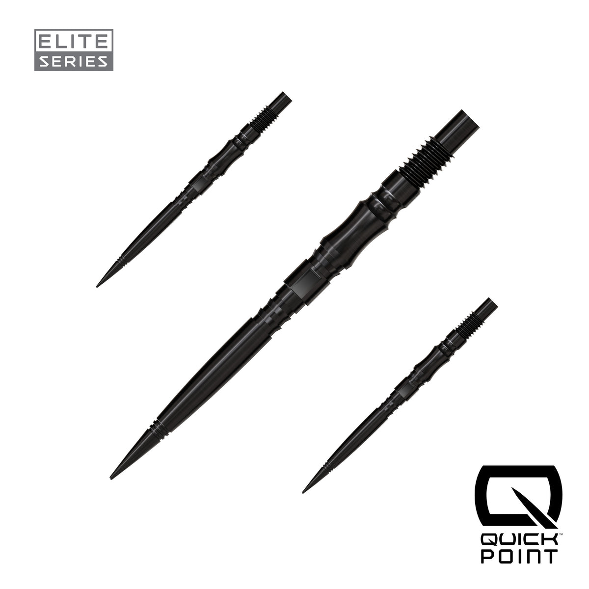 Harrows Axis Elite Series Quick Points in black, 30mm, set of three