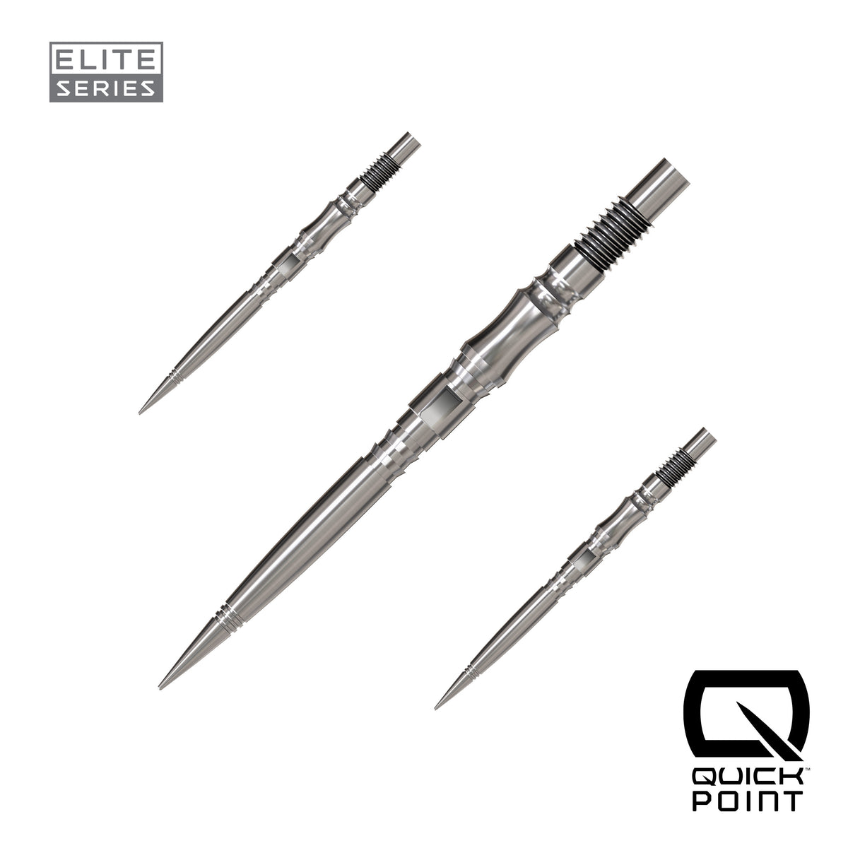 Harrows Axis Elite Series Quick Points in silver, 30mm, set of three