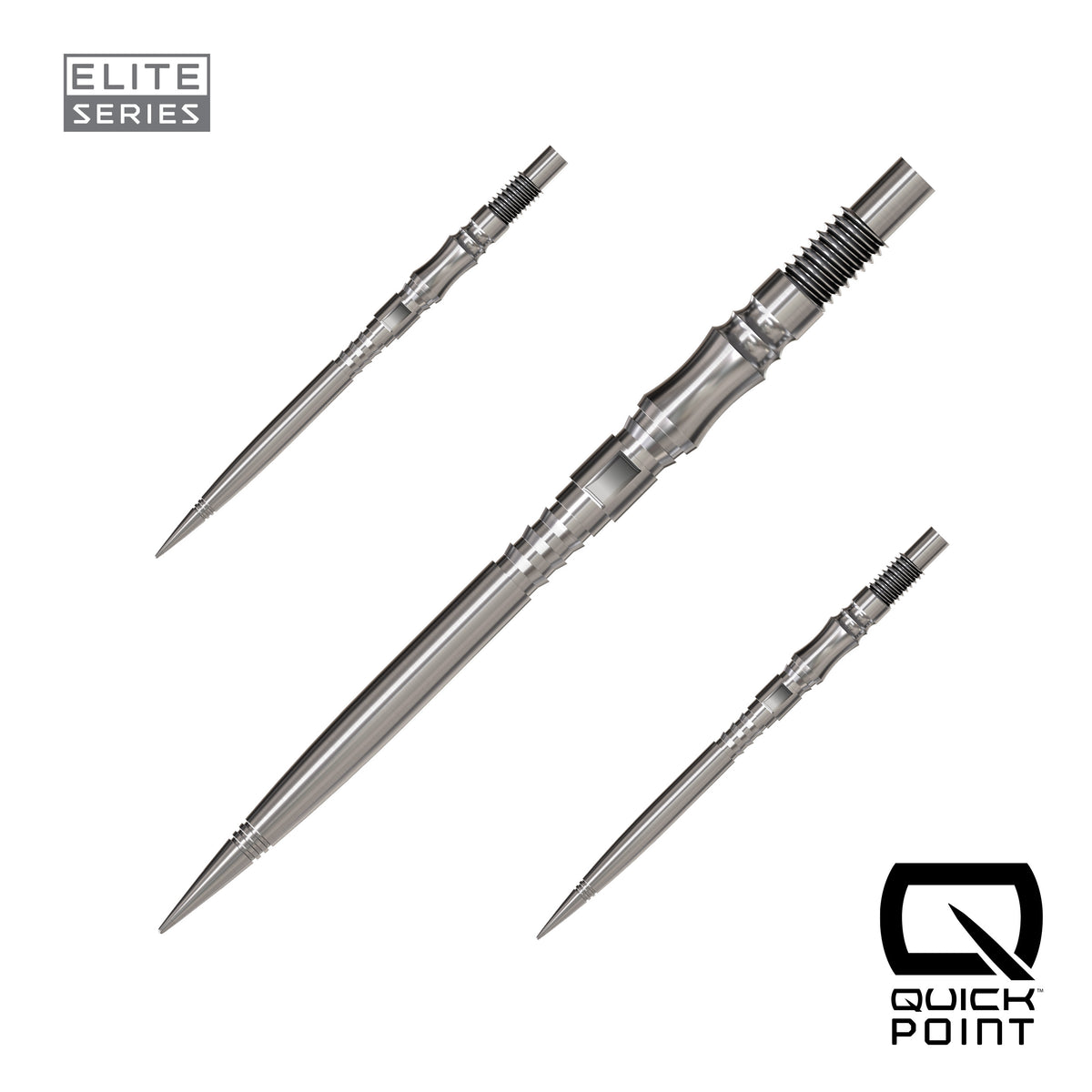 Harrows Axis Elite Series Quick Points in silver, 35mm, set of three
