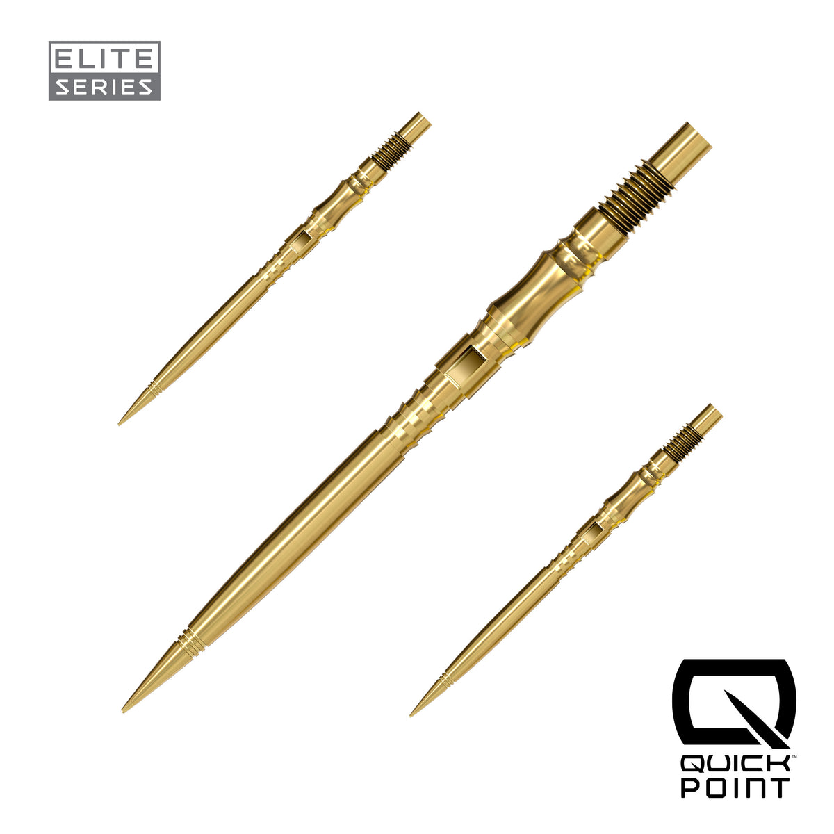 Harrows Axis Elite Series Quick Points in gold, 35mm, set of three