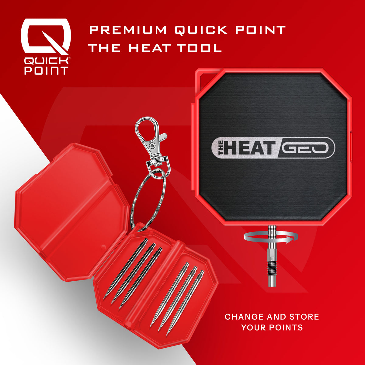 'The Heat' Geo premium Quick Point case and tool for storing and changing spare points
