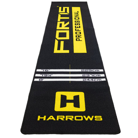 Harrows Fortis dart mat in yellow with official throw lines