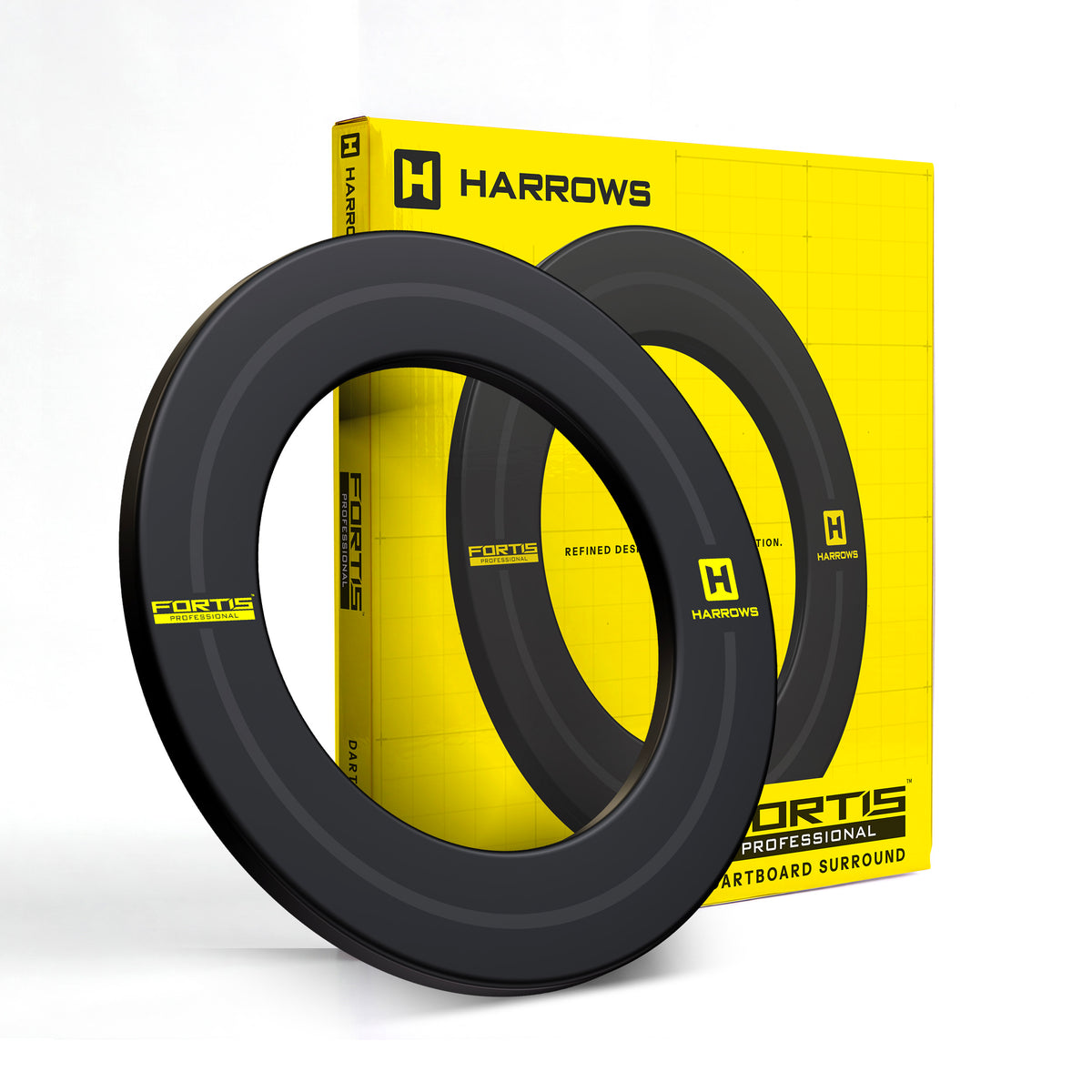 Harrows Fortis dartboard surround in retail packaging