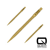 Gold HM Grip Quick Points, 35mm, set of three shown on a white background