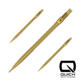 Gold HM Grip Quick Points, 40mm, set of three shown on a white background
