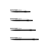 HM Grip Quick Point length comparison in black showing 26mm, 30mm, 35mm and 40mm