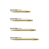 HM Grip Quick Point length comparison in gold showing 26mm, 30mm, 35mm and 40mm