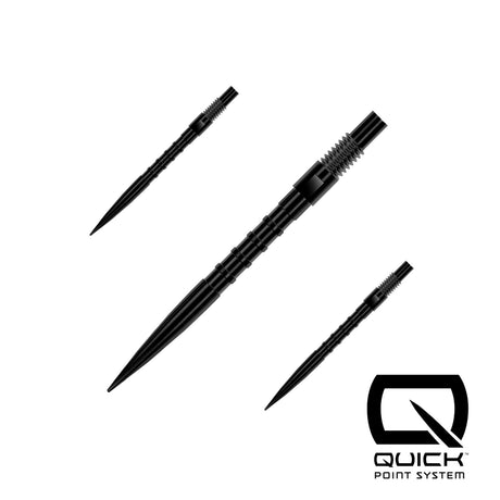 Black HM Grip Quick Points, 26mm, set of three shown on a white background