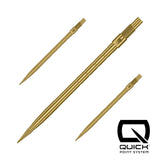Gold Micro Ridge Quick Points, 40mm, set of three shown on a white background
